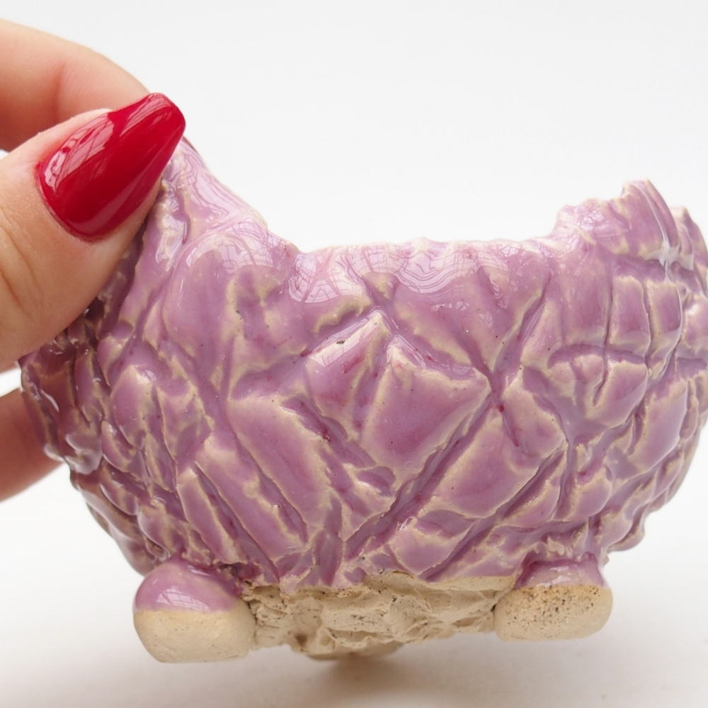 Conchiglia in ceramica 9 x 9 x 6,5 cm , colore viola