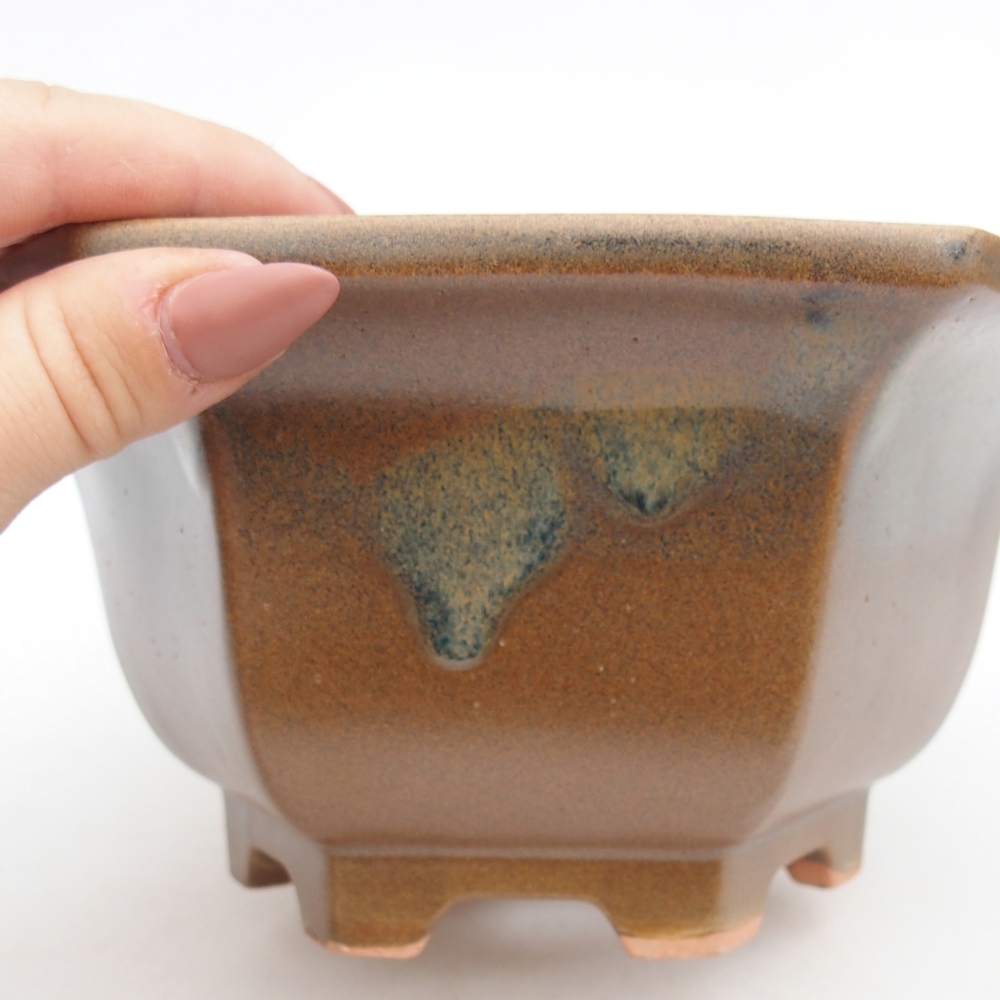 Ciotola per bonsai in ceramica 18,5 x 16,5 x 9 cm, marrone