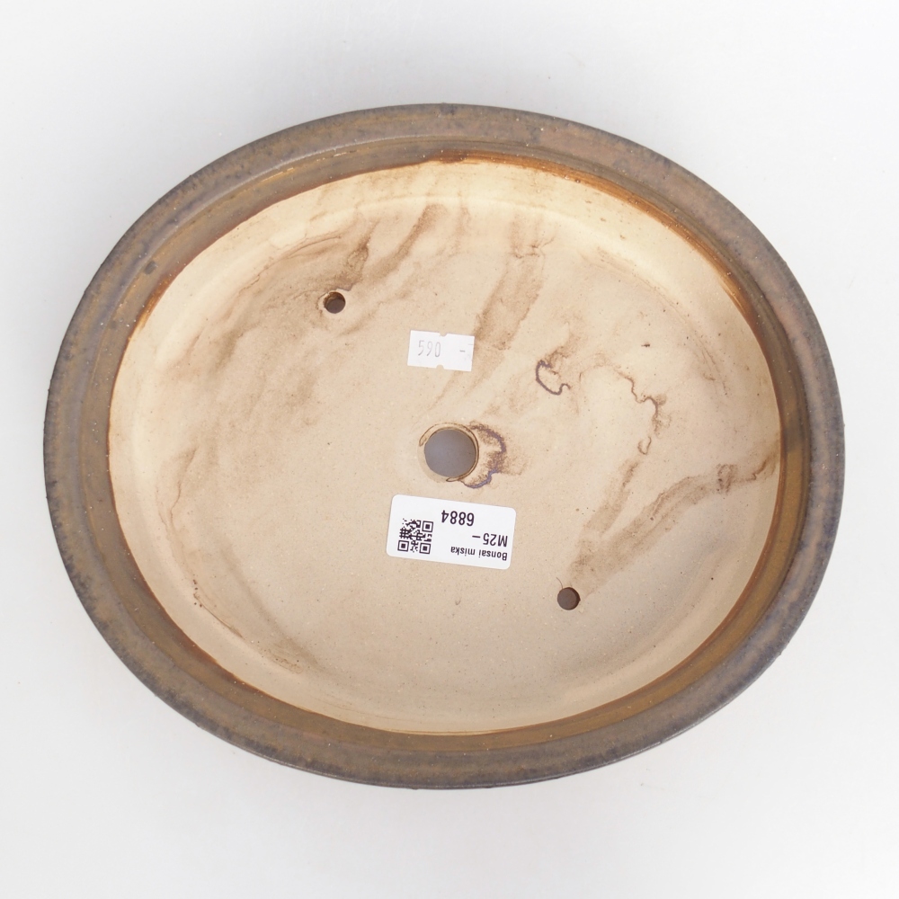 Ciotola per bonsai in ceramica 24 x 20,5 x 5 cm, marrone