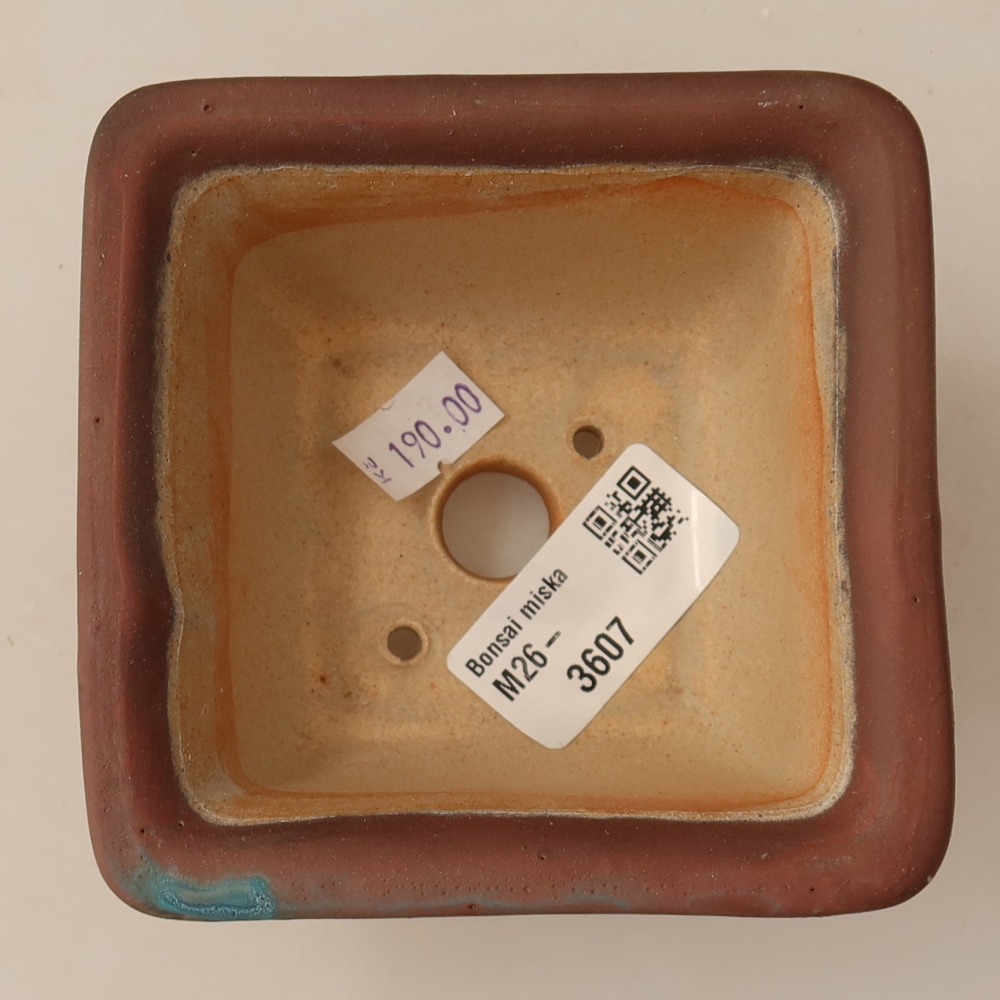 Vaso da bonsai in ceramica 9,5 x 9,5 x 5,5 cm, colore metallizzato