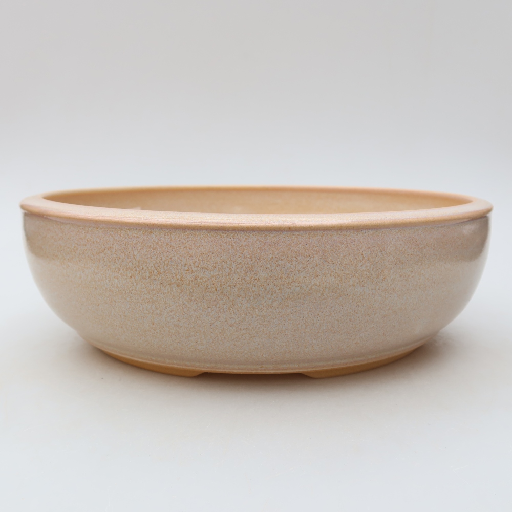 Vaso per bonsai in ceramica 25,5 x 25,5 x 8 cm, colore beige