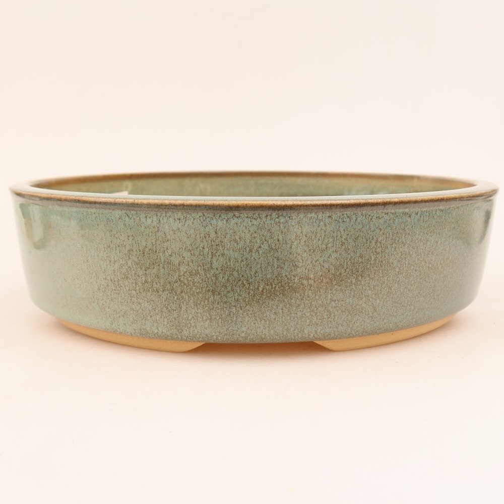 Vaso da bonsai in ceramica 26,5 x 26,5 x 6,5 cm, colore verde