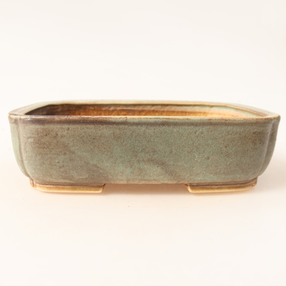 Vaso da bonsai in ceramica 18 x 14 x 4,5 cm, colore verde