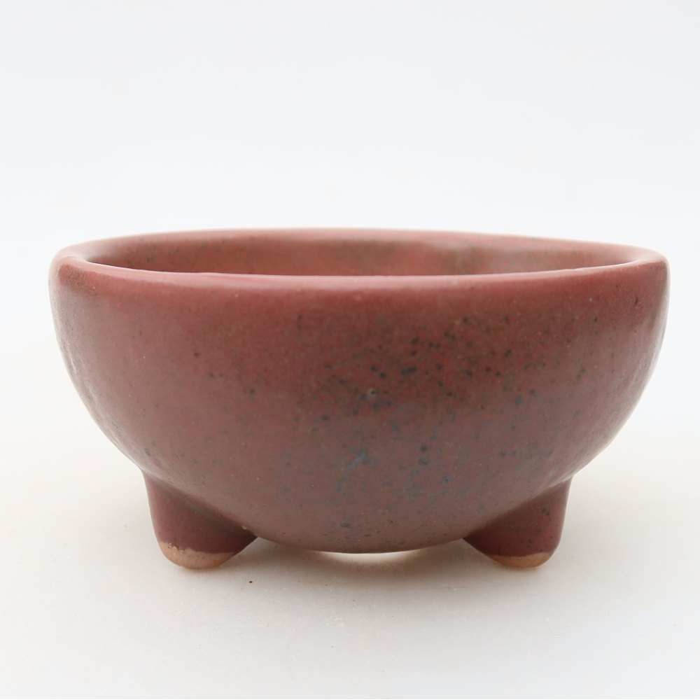 Vaso da bonsai in ceramica 10 x 10 x 5 cm, colore rosa