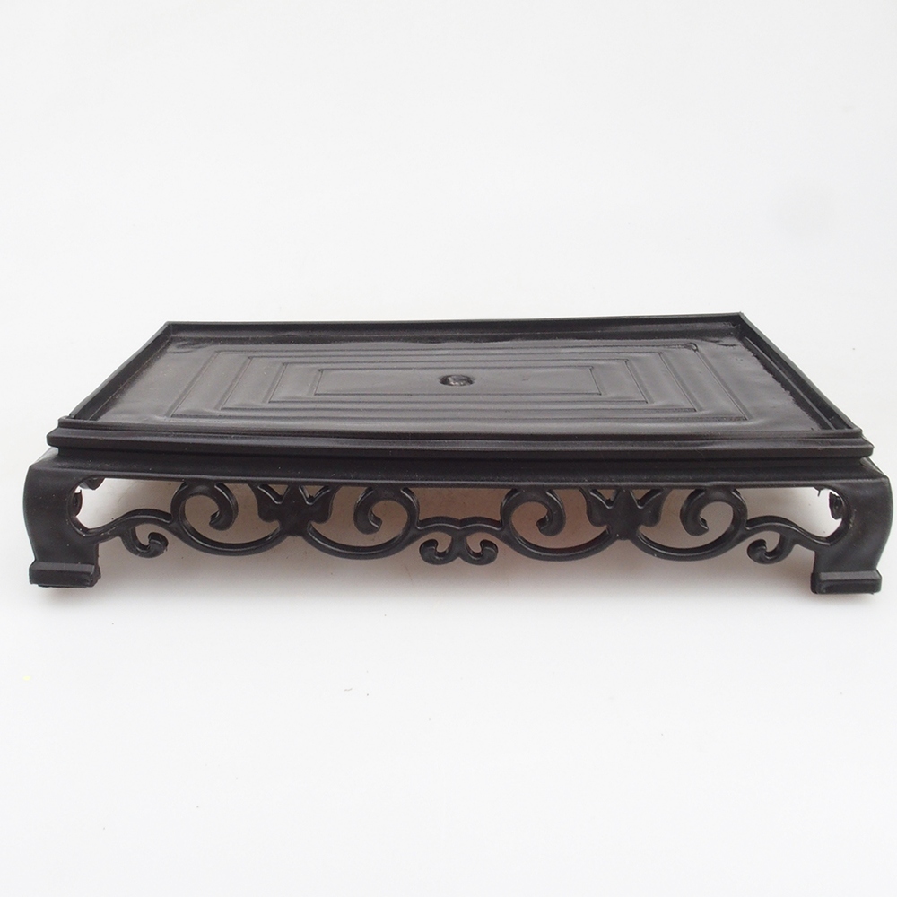 Tavolo bonsai rettangolo in plastica 18 x 12 x 3,5 cm, nero