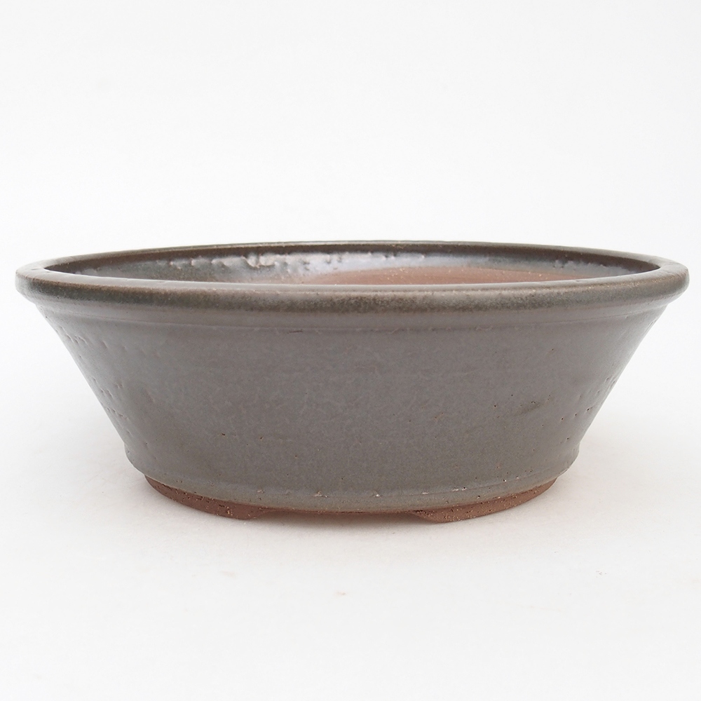 Ciotola bonsai in ceramica 19 x 19 x 6,5 cm, colore metallo