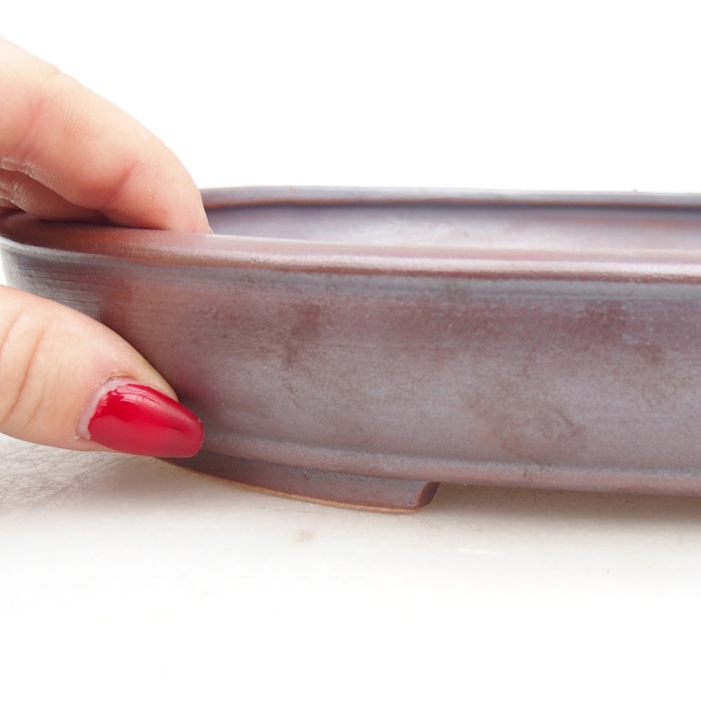 Ciotola bonsai in ceramica 24,5 x 20 x 4 cm, colore metallo