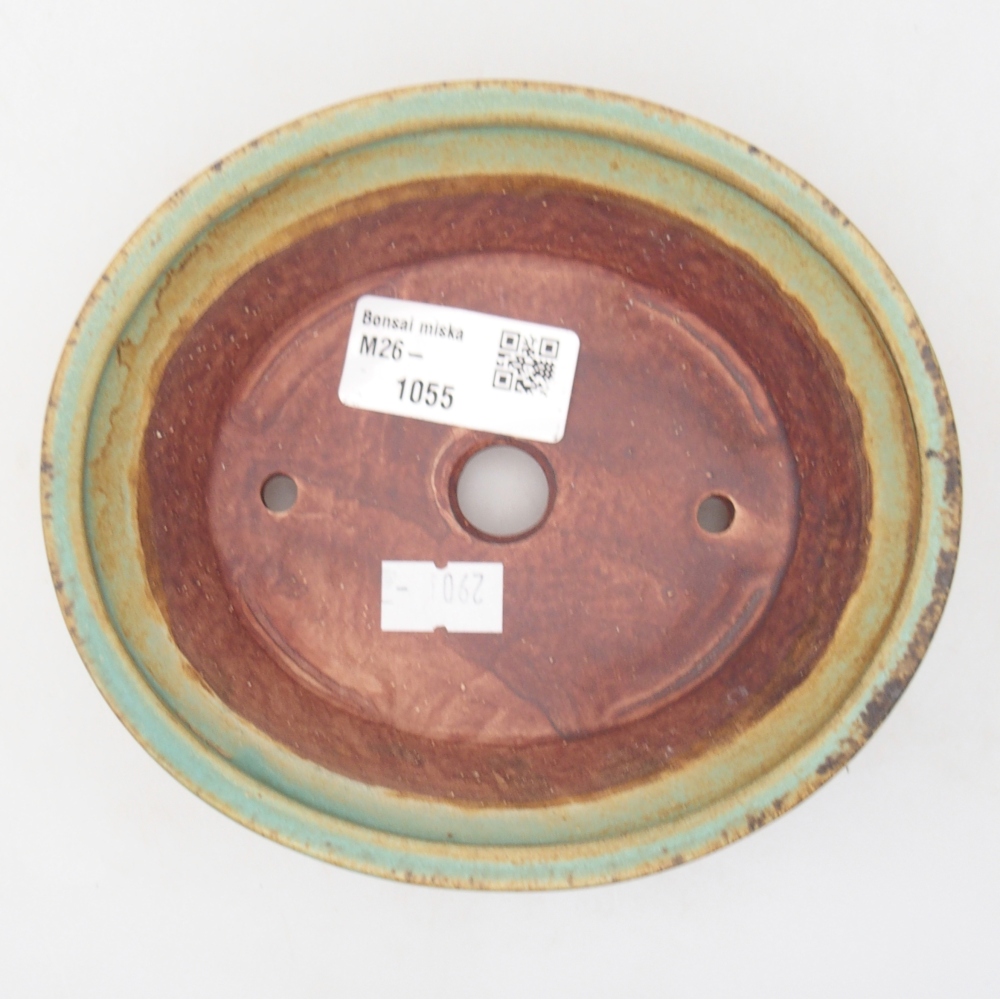 Ciotola per bonsai in ceramica 14,5 x 12,5 x 4 cm, verde