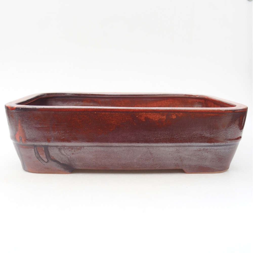 Ciotola per bonsai in ceramica 27,5 x 20,5 x 7,5 cm, colore rosso