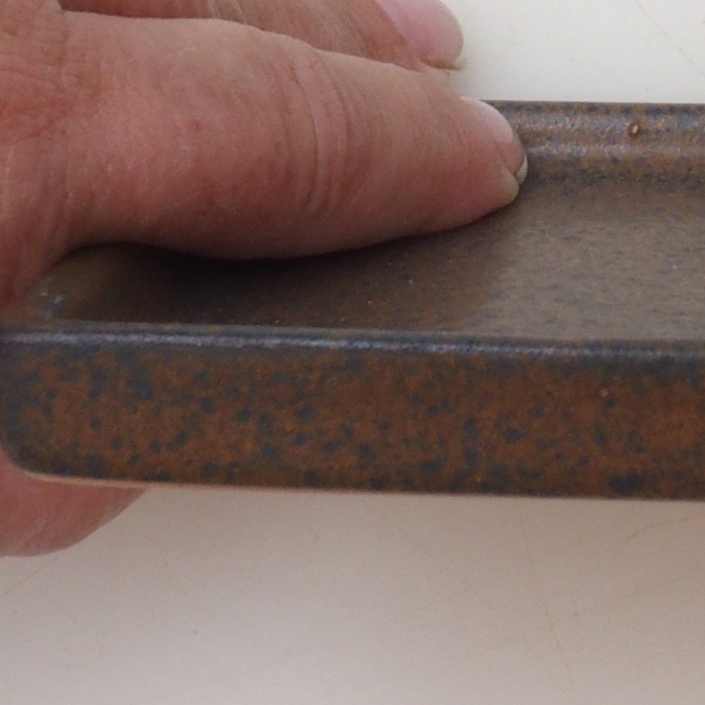 Vassoio per bonsai quadrato M - 10 x 10 x 1,5 cm - marrone