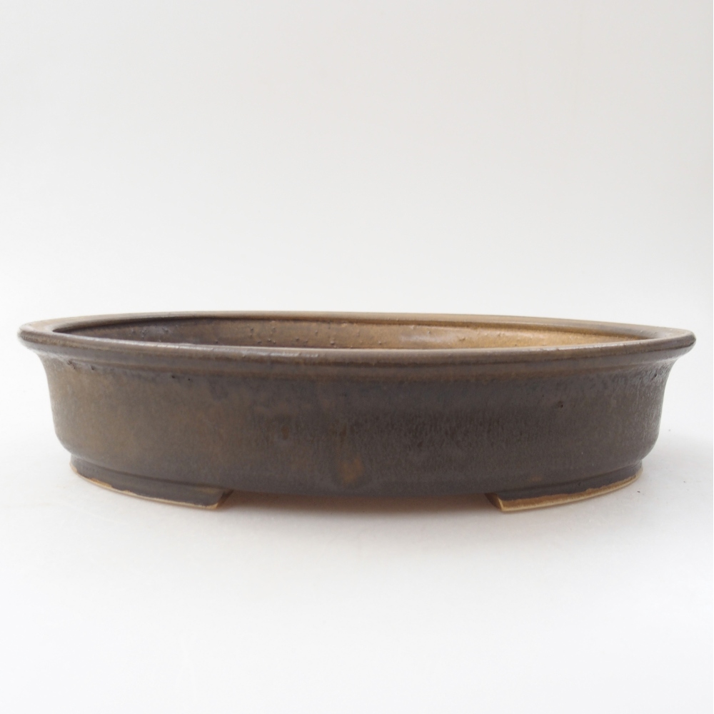 Ciotola per bonsai in ceramica 24 x 21 x 5 cm, marrone