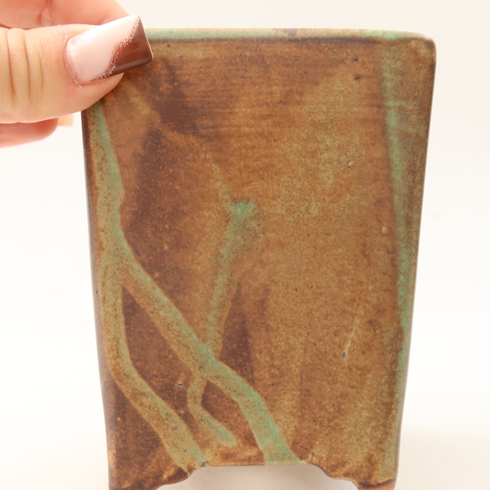 Vaso da bonsai in ceramica 9 x 9 x 11,5 cm, colore marrone