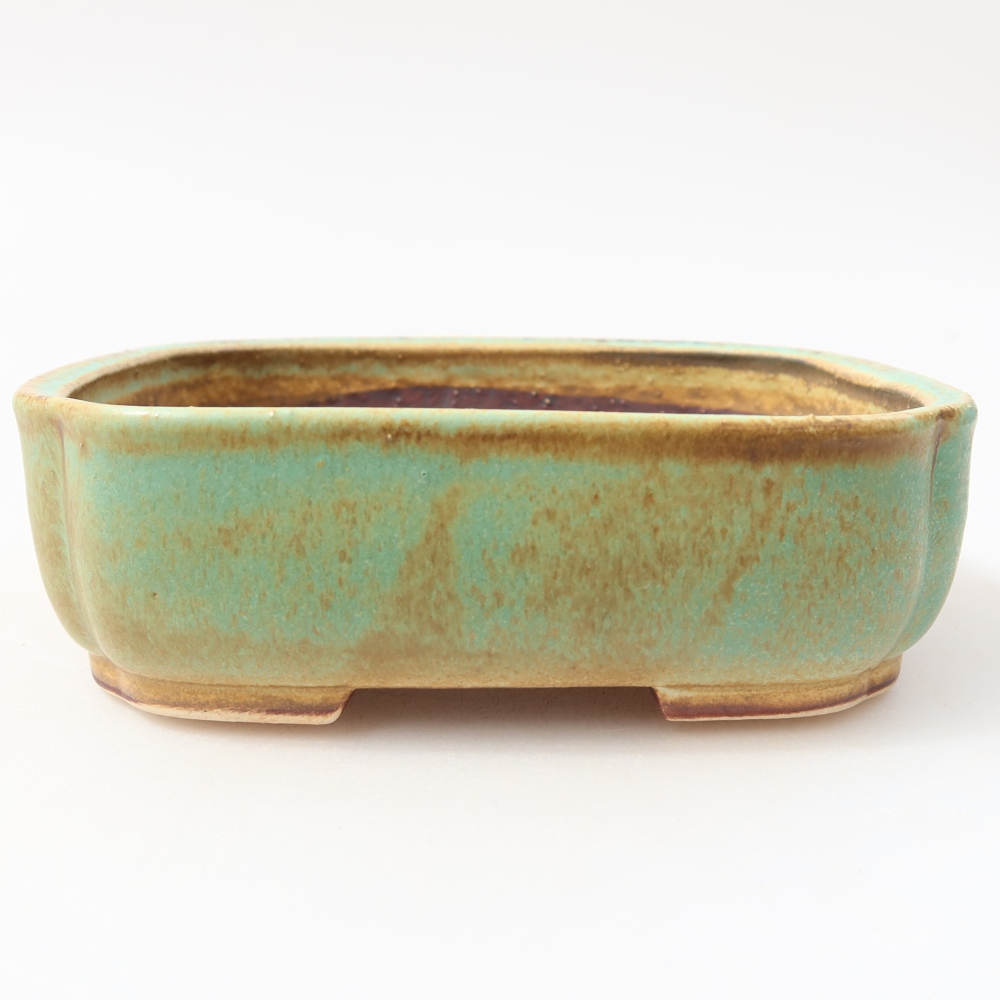 Vaso da bonsai in ceramica 14 x 12 x 4 cm, colore verde