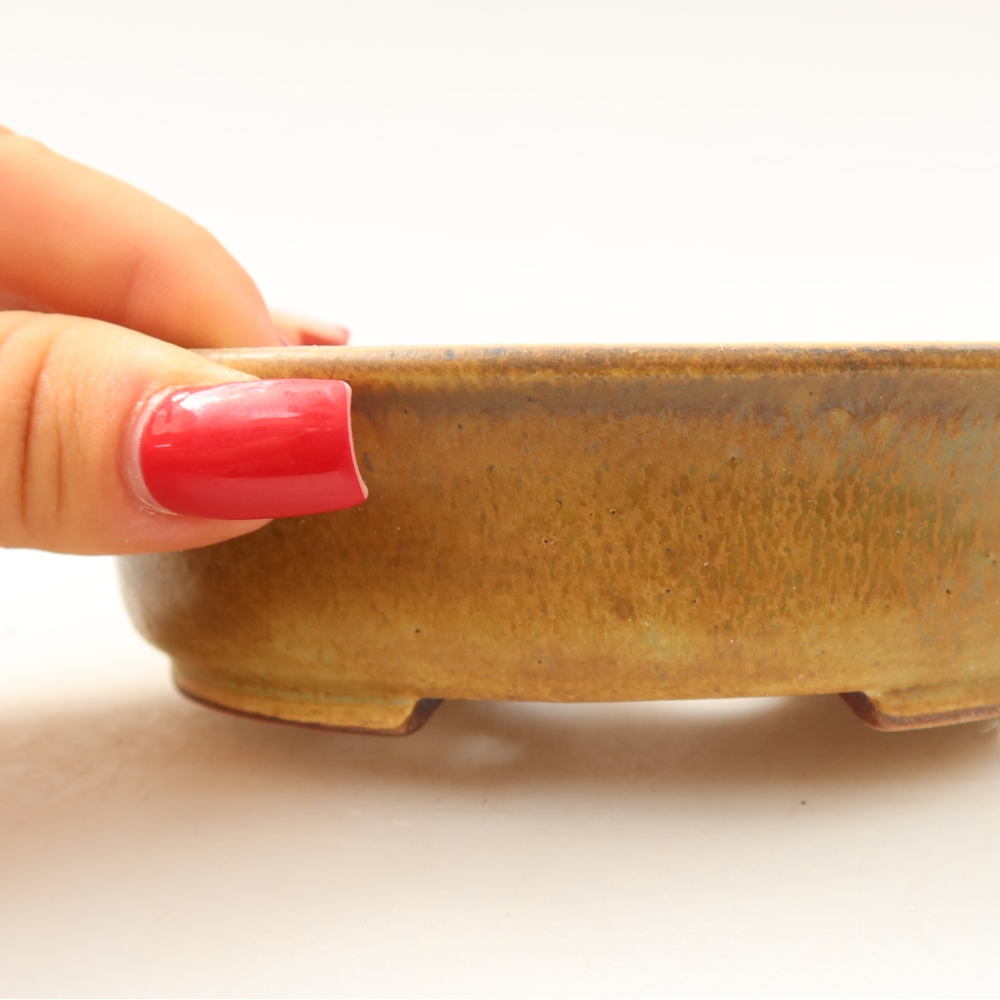 Vaso da bonsai in ceramica 12,5 x 11,5 x 3,5 cm, colore verde