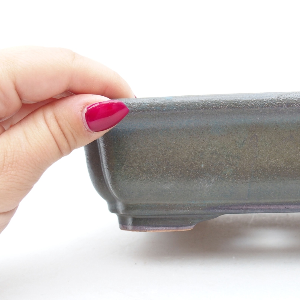 Ciotola bonsai in ceramica 18 x 13,5 x 5 cm, grigio