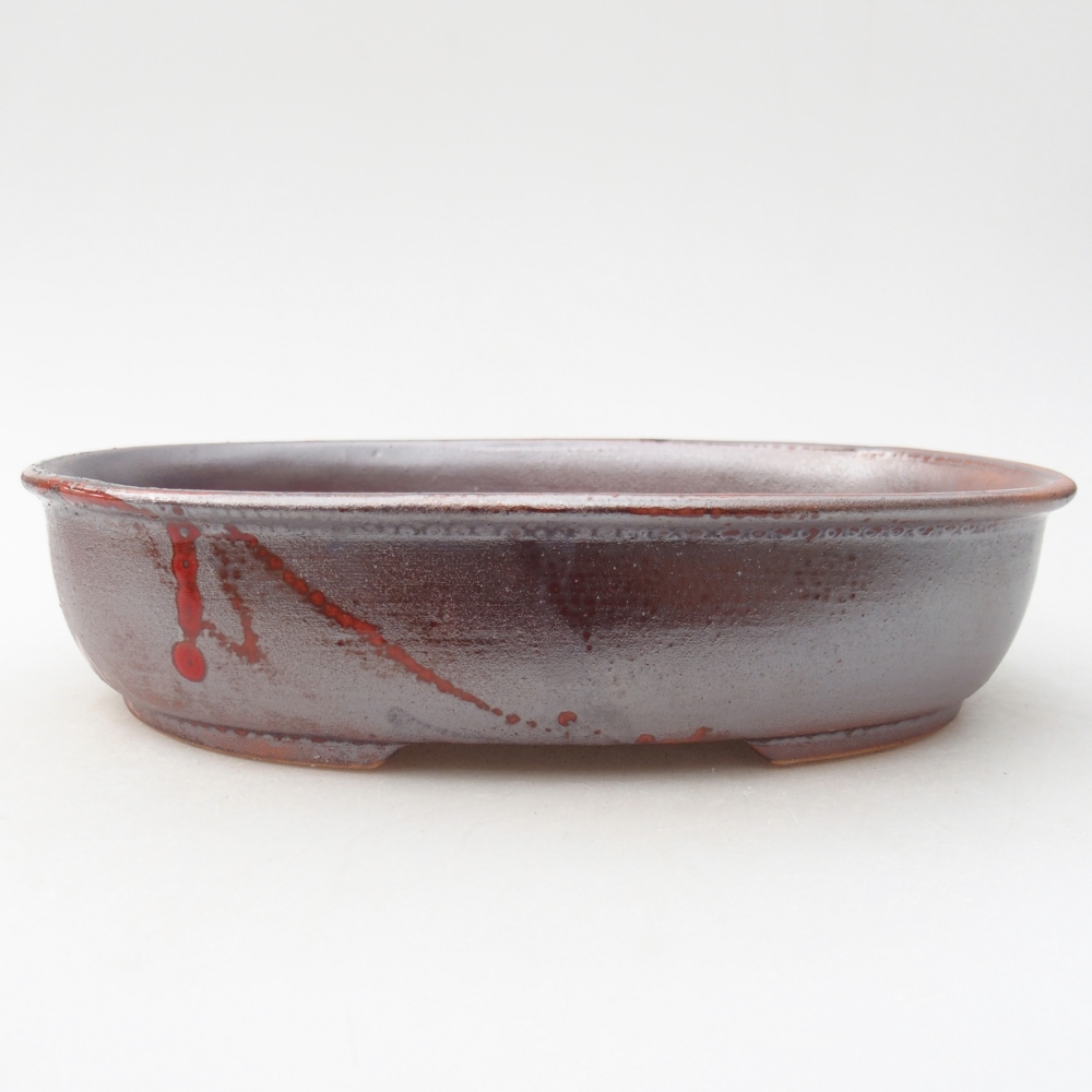 Ciotola bonsai in ceramica 22 x 17 x 5 cm, rosso metallizzato