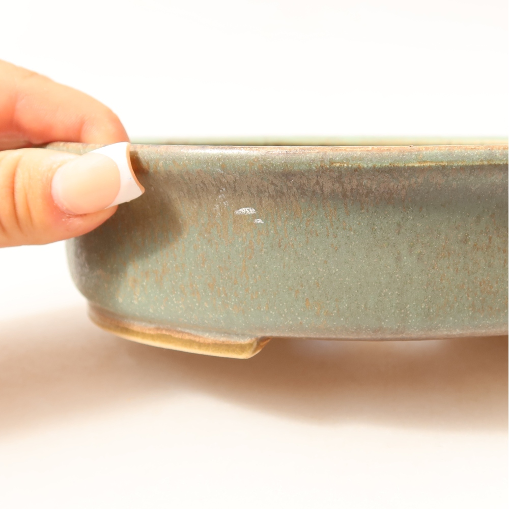 Vaso da bonsai in ceramica 18 x 16,5 x 4,5 cm, colore verde