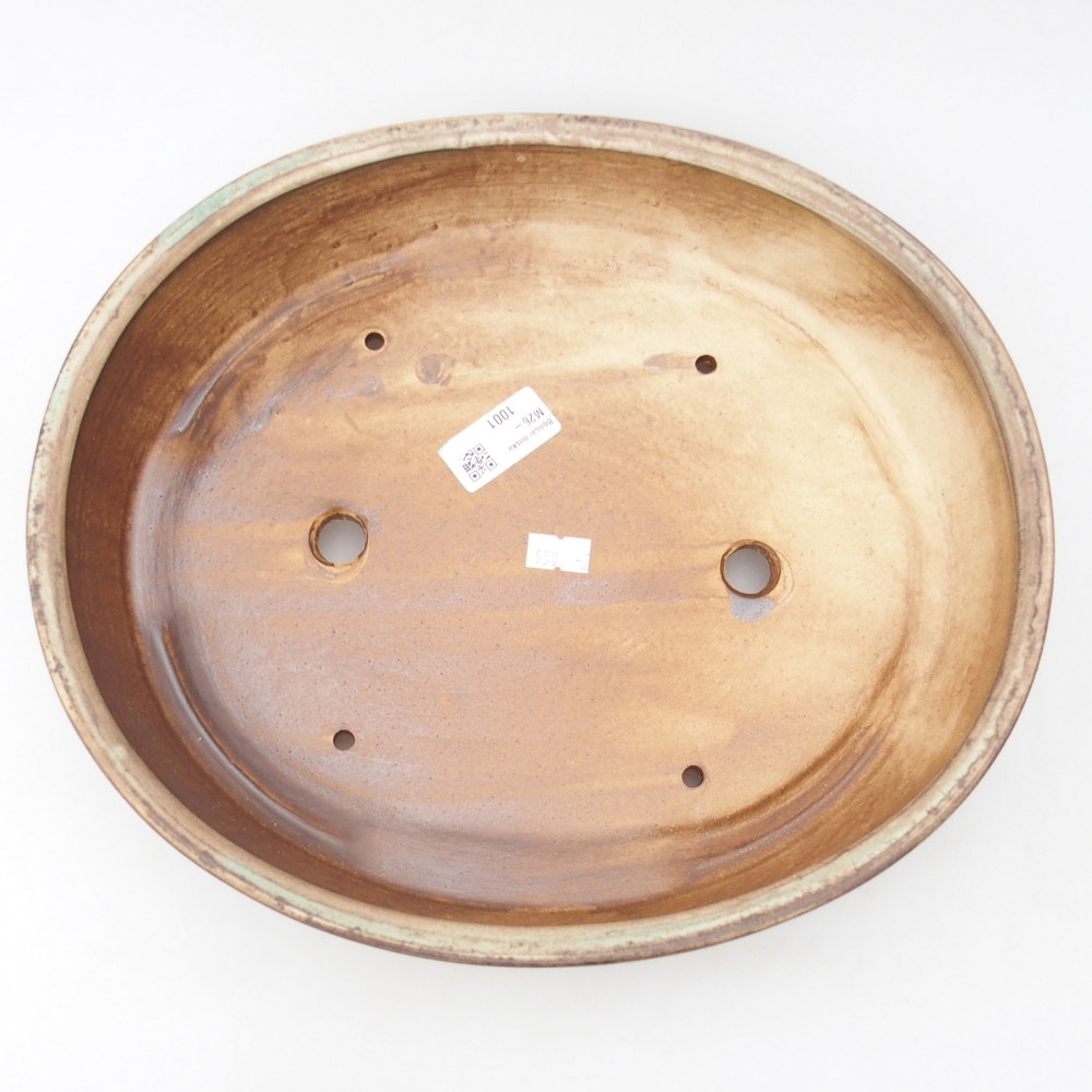 Ciotola per bonsai in ceramica 31,5 x 27,5 x 6 cm, verde