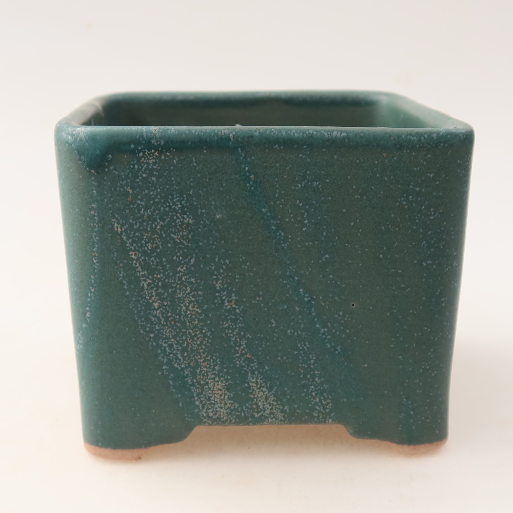 Ciotola per bonsai in ceramica 10 x 10 x 8 cm, colore blu