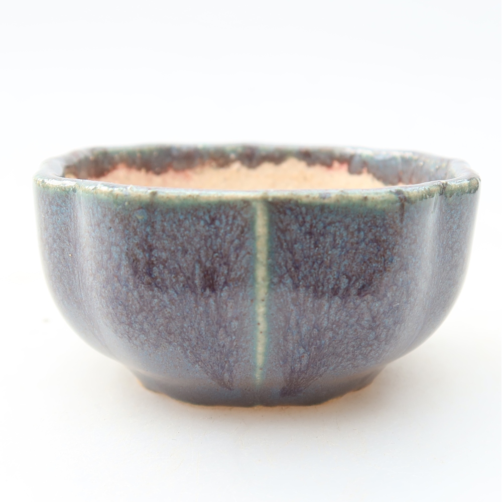 Vaso in ceramica per bonsai 6 x 6 x 3 cm, colore grigio