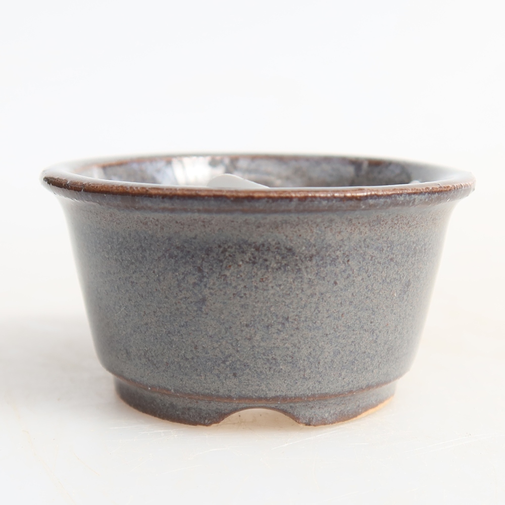 Vaso da bonsai in ceramica 4,5 x 4,5 x 2,5 cm, colore grigio