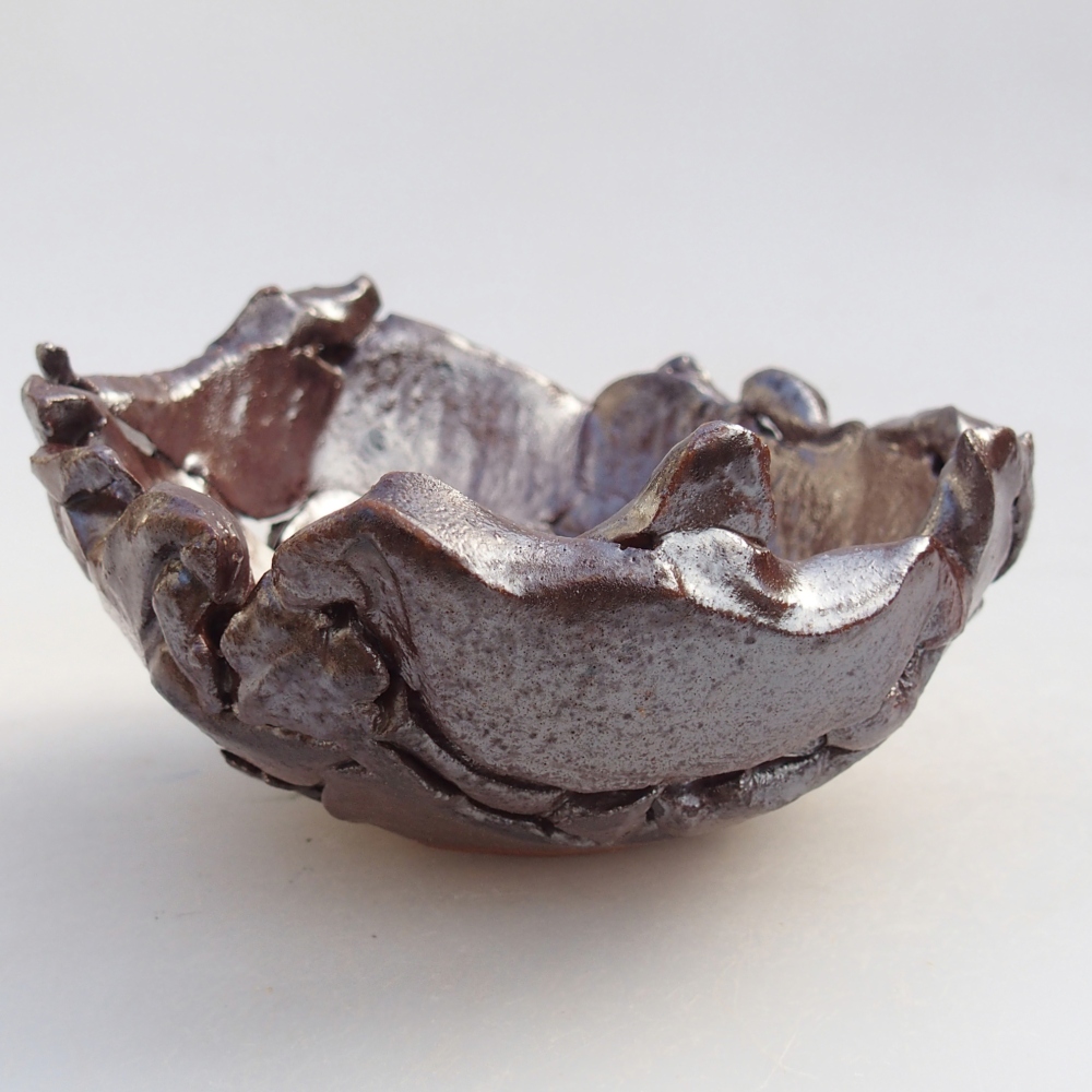 Conchiglia in ceramica 10 x 10,5 x 5,5 cm , colore marrone