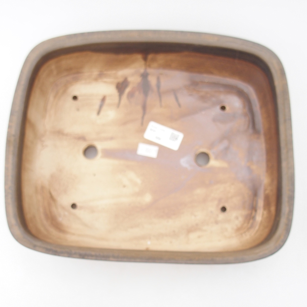 Ciotola per bonsai in ceramica 29 x 24,5 x 7,5 cm, marrone