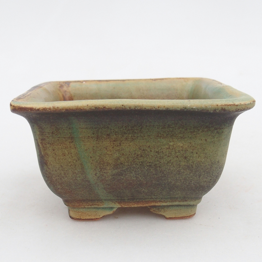 Ciotola per bonsai in ceramica 10 x 10 x 6 cm, verde