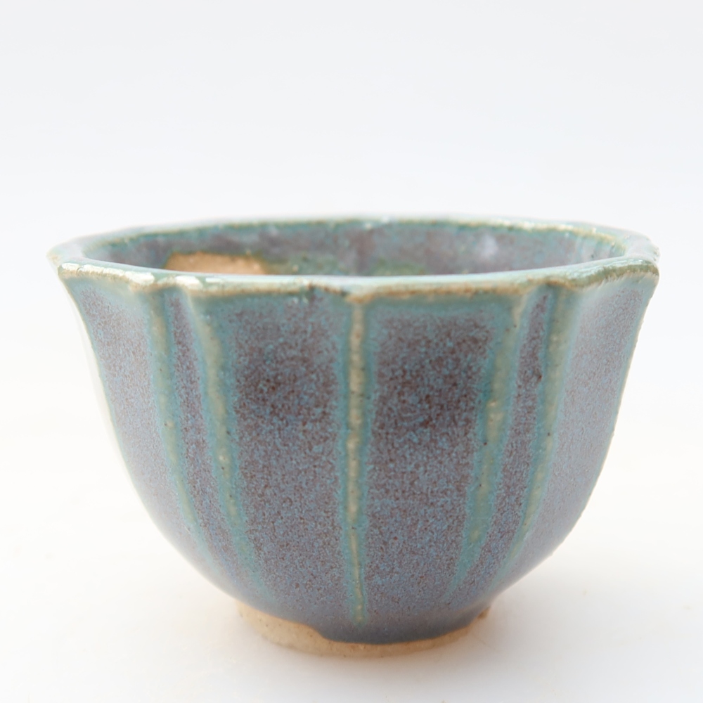 Vaso in ceramica per bonsai 5,5 x 5,5 x 3,5 cm, colore grigio