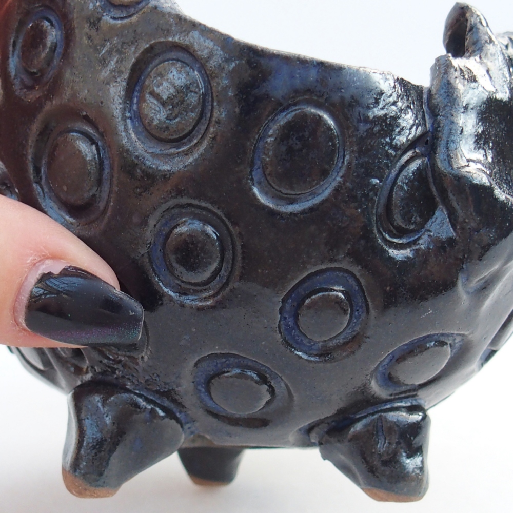 Conchiglia in ceramica 10 x 9,5 x 8 cm , colore blu