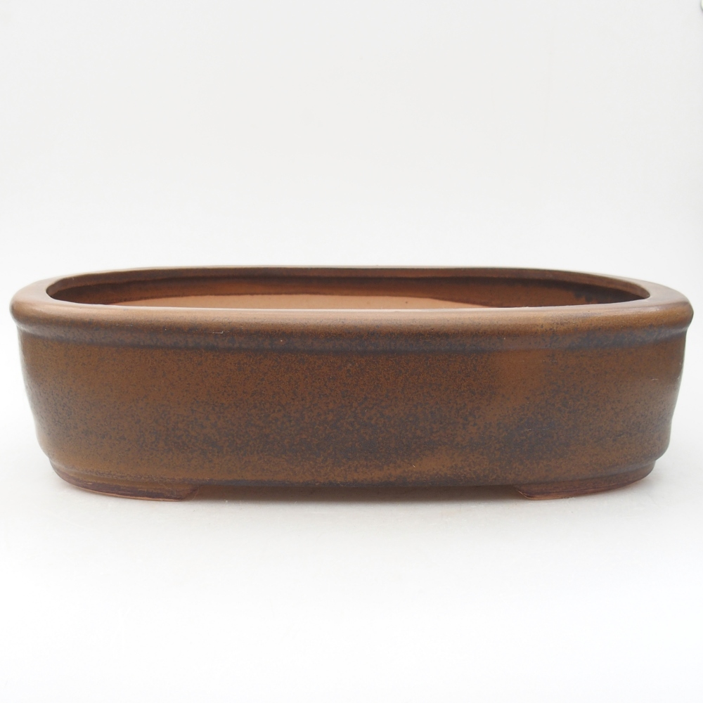 Ciotola per bonsai in ceramica 32 x 25 x 8 cm, marrone