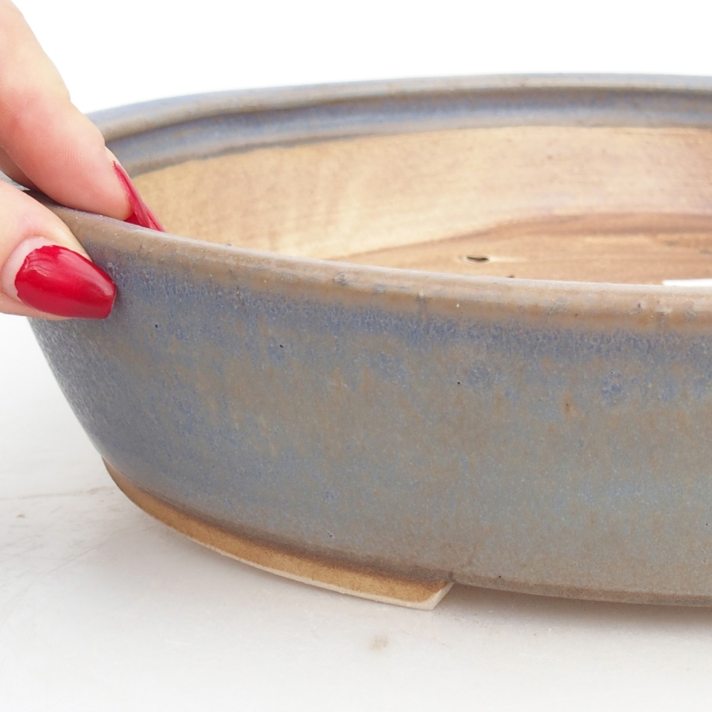 Ciotola bonsai in ceramica 31,5 x 28,5 x 6,5 cm, colore blu