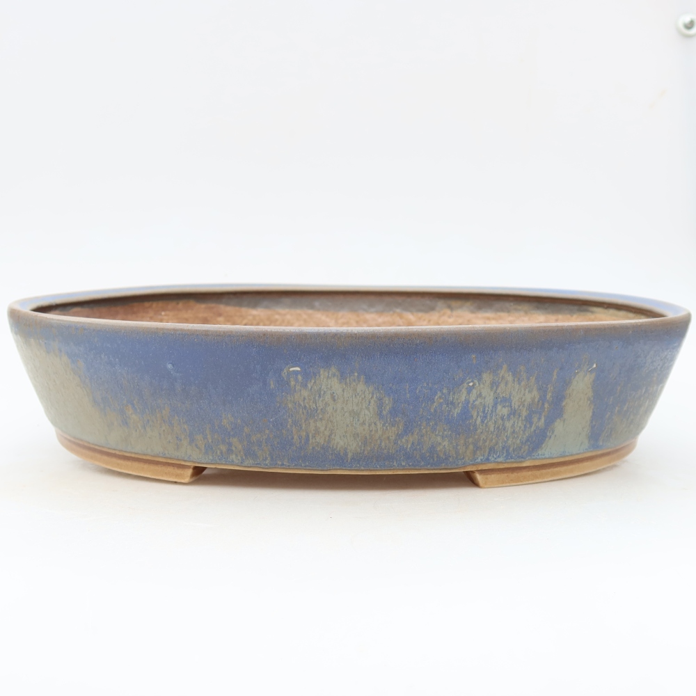 Vaso in ceramica per bonsai 32 x 28 x 6,5 cm, colore blu