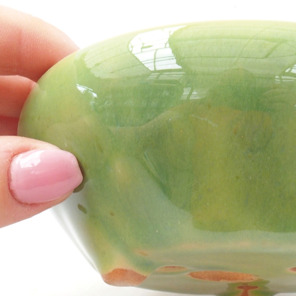 Ciotola bonsai in ceramica 11 x 11 x 5 cm, verde