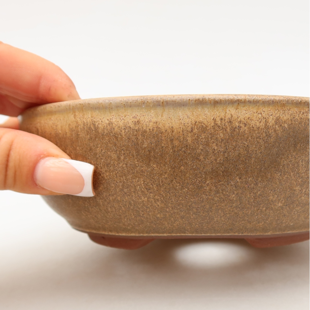 Vaso da bonsai in ceramica 15 x 15 x 5 cm, colore marrone