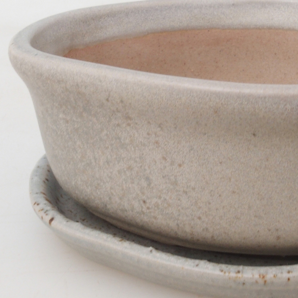 Ciotola bonsai + piattino H05 - 11 x 8 x 4 cm - beige