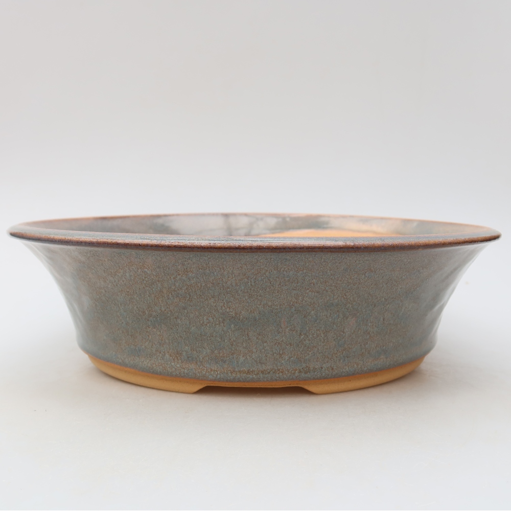 Vaso da bonsai in ceramica 26,5 x 26,5 x 7 cm, colore grigio