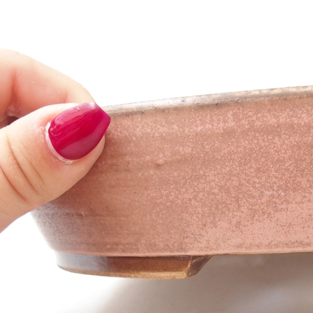 Ciotola bonsai in ceramica 20,5 x 18,5 x 4,5 cm, rosa