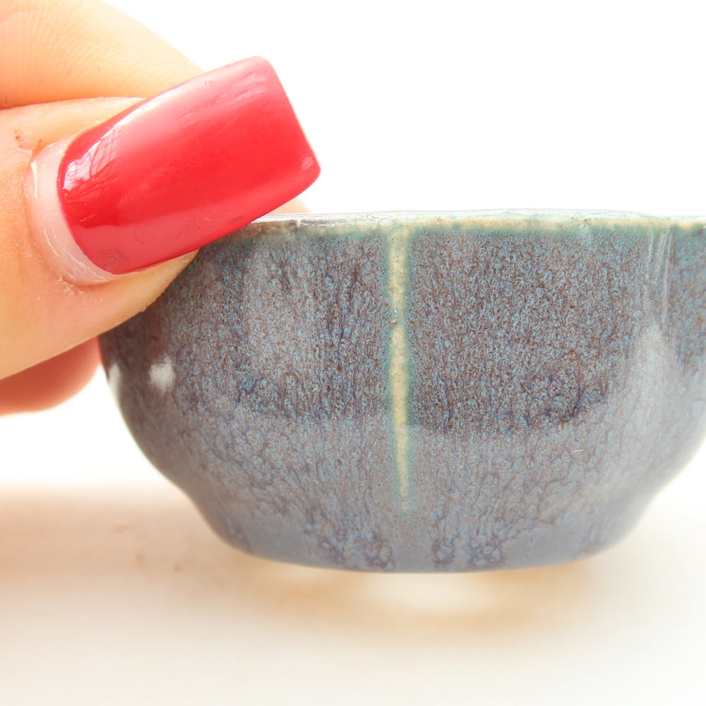 Vaso da bonsai in ceramica 6 x 6 x 3 cm, colore grigio