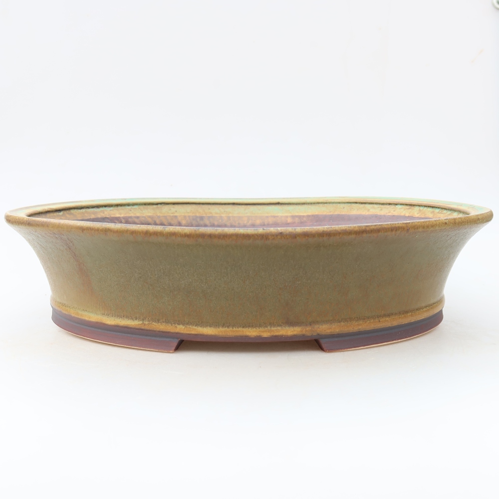 Ciotola per bonsai in ceramica 26,5 x 24 x 5,5 cm, verde