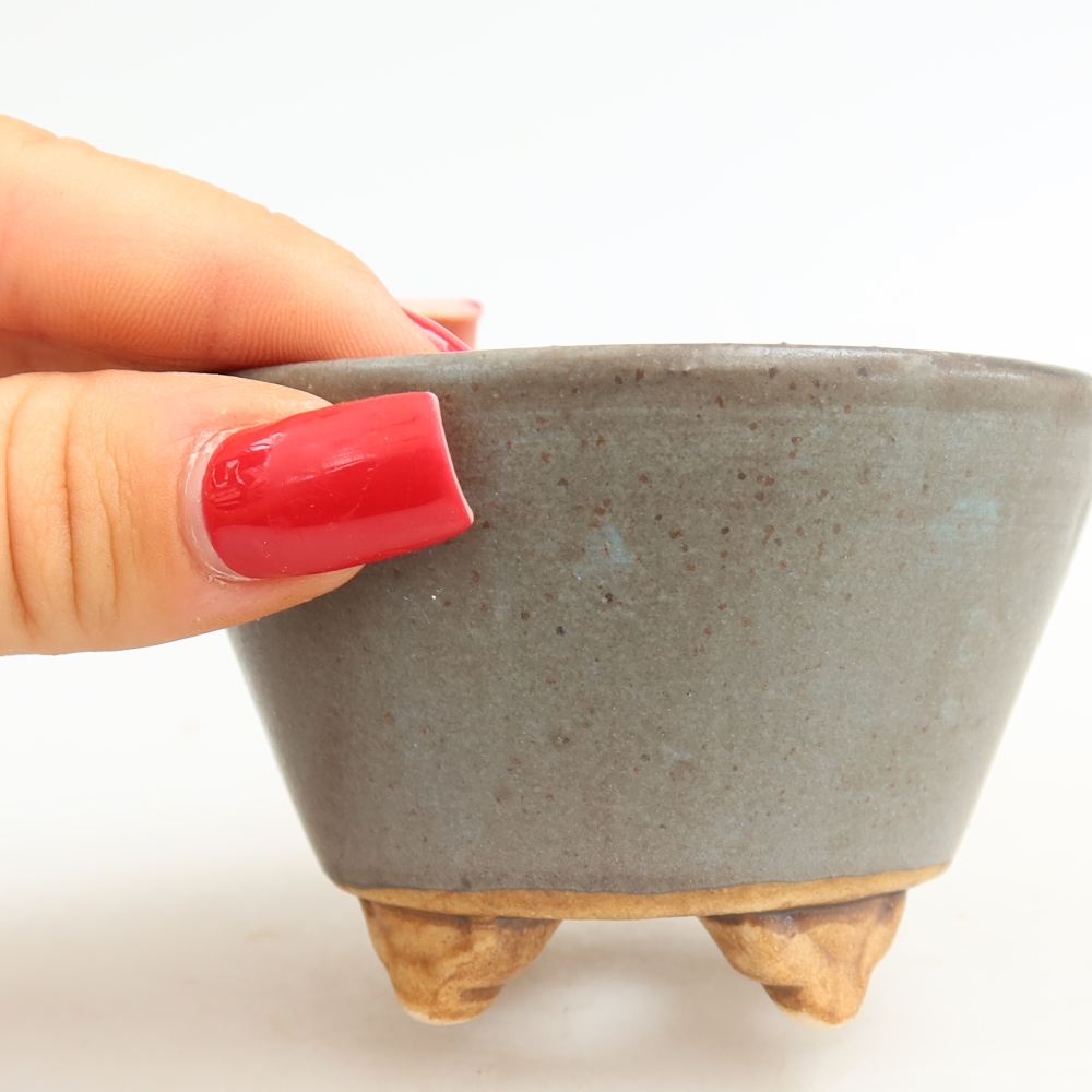Ciotola bonsai in ceramica 8,5 x 8,5 x 5 cm, colore blu