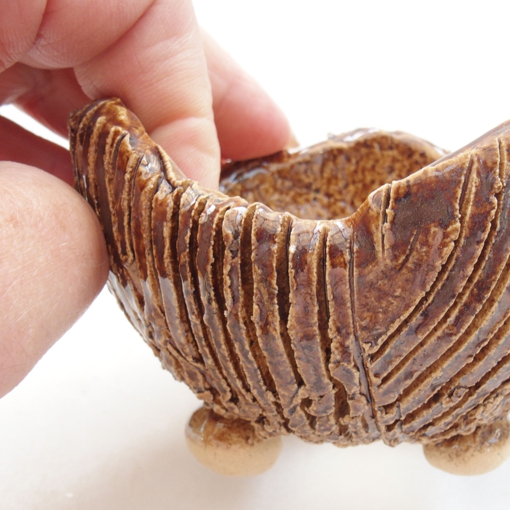 Conchiglia in ceramica 8 x 7,5 x 6 cm , colore marrone