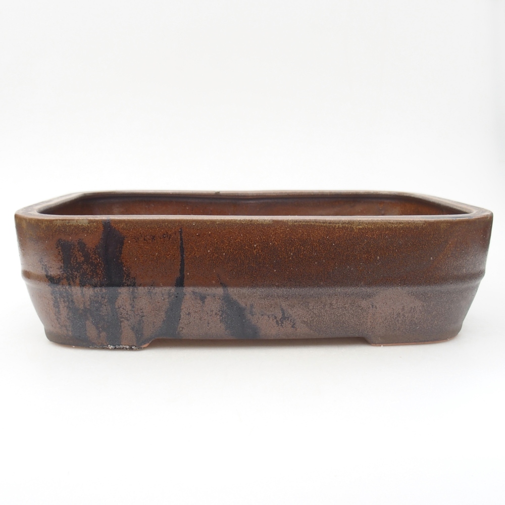 Ciotola per bonsai in ceramica 27,5 x 20,5 x 7,5 cm, marrone