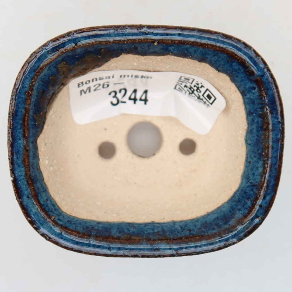 Vaso in ceramica per bonsai 6 x 5 x 3,5 cm, colore blu