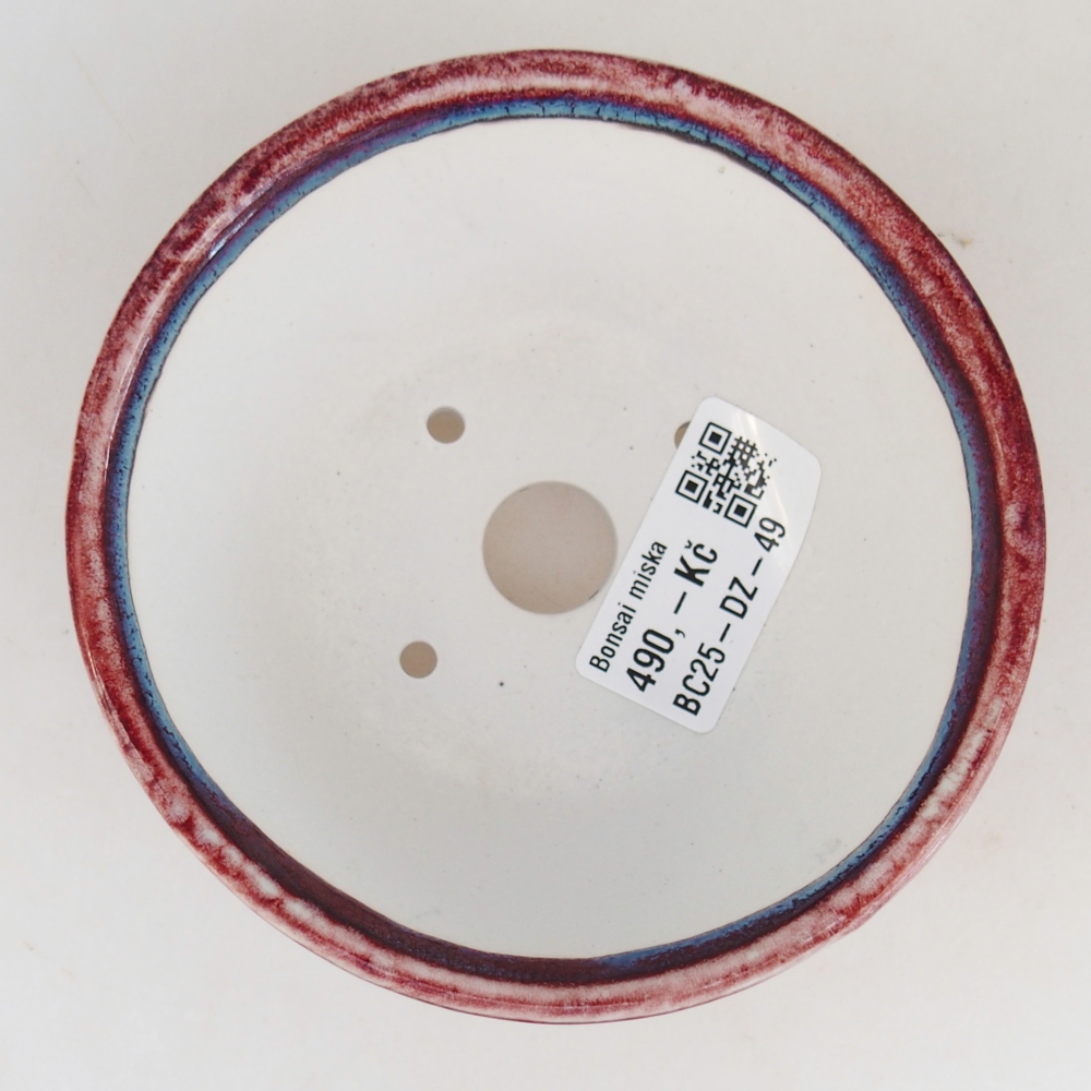 Ciotola per bonsai in ceramica 10,5 x 10,5 x 5 cm, colore bordeaux