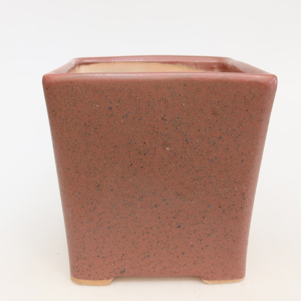 Vaso da bonsai in ceramica 13 x 13 x 14 cm, colore rosa