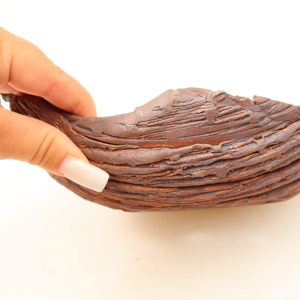 Guscio in ceramica  22,5 x 16 x 8 cm, colore marrone