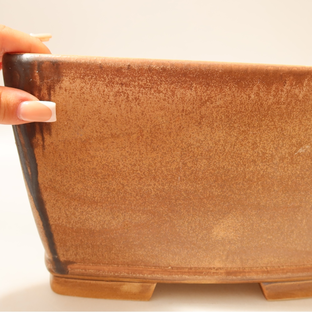 Vaso da bonsai in ceramica 26,5 x 26,5 x 15,5 cm, colore rosa