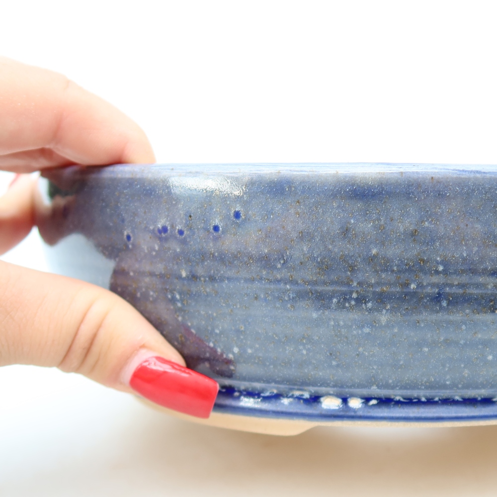 Vaso da bonsai in ceramica 20 x 20 x 6,5 cm, colore blu