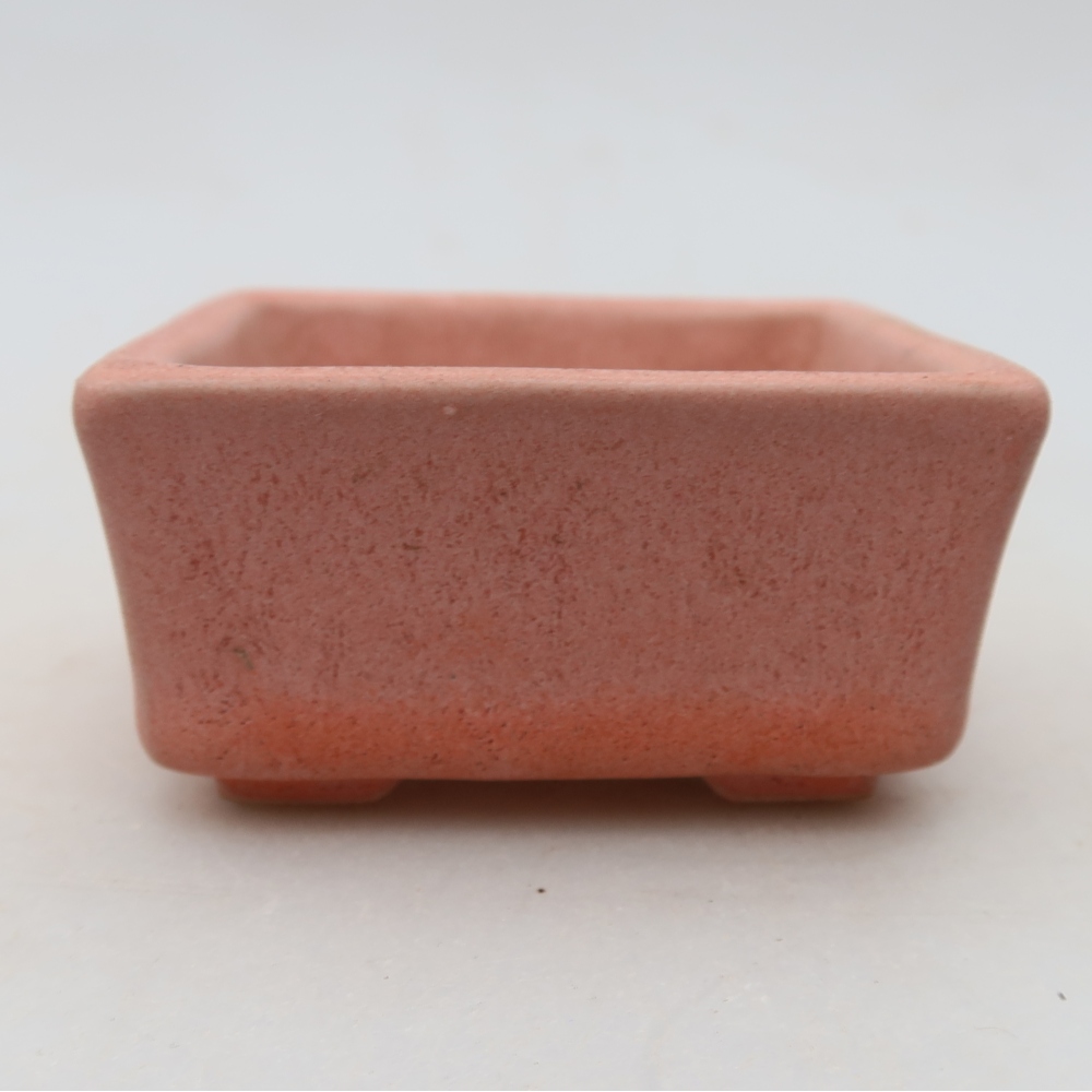 Vaso per bonsai in ceramica 7 x 7 x 3,5 cm, colore rosa